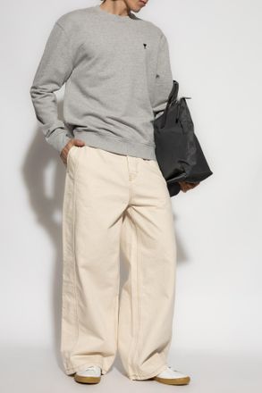 Ami Sweatshirt With Logo, Mens, Grey