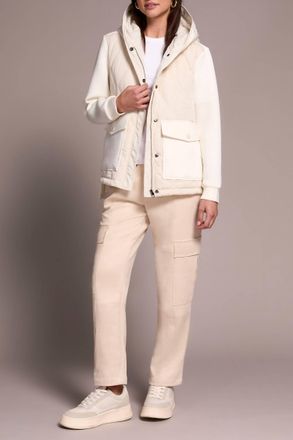 Tribal Quilted-Front Combo Puffer Jacket In Cream-0026