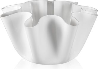 Iplex Jarrón grande blanco con drapeados