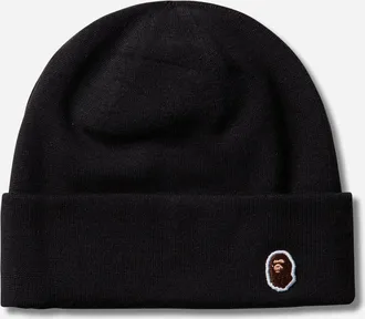 A Bathing Ape Ape Head One Point Knit Cap Black