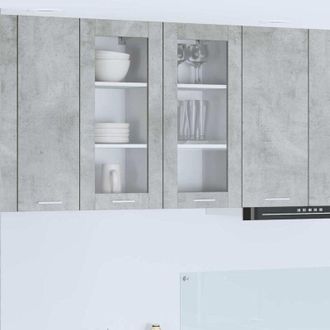 vidaXL Armadio pensile con porta Grigio cemento 40 x 31 x 80 cm vidaXL