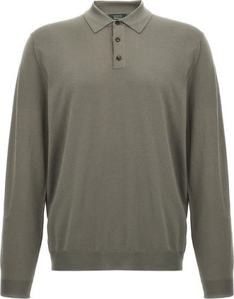 Zanone Green Wool polo shirt