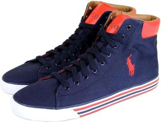 Polo Ralph Lauren Mens Harvey Canvas High Top Sneaker With Logo