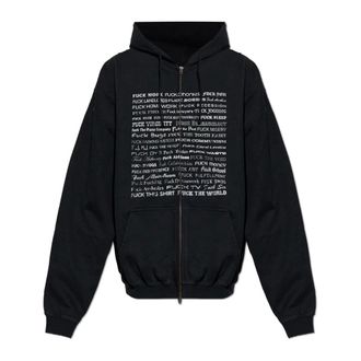 VETEMENTS Zip-throughs, male, Black, Size: M Printed Sweatshirt