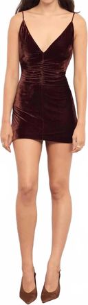 Minkpink Sonja Velvet Mini Dress In Chocolate