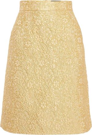 Dolce & Gabbana Rok met bloemenjacquard - Geel