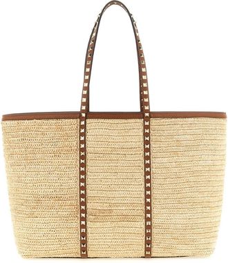 Valentino Garavani Natural Rockstud Large Tote