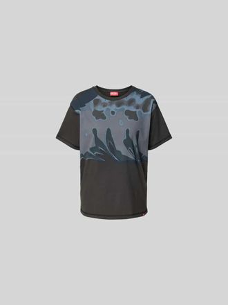 Diesel Regular Fit T-Shirt mit Motiv-Print in Dunkelgrau, Gr&ouml;&szlig;e L