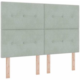 vidaXL Vidaxl - Cama Tipo Box Spring Gris Claro 160 X 200 Cm Terciopelo