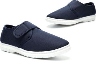 Generic Mens Canvas Shoes Mens Pumps Mens Canvas Pumps Mens Touch Fastening Shoes Mens Denim Shoes Mens Textile Shoes Mens Comfort Shoes Navy Blue 10 UK