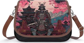 Generic Japanese Samurai with Sword Armor Fashion Womens Crossbody Bags Novelty Handbag Shoulder Bag Purse