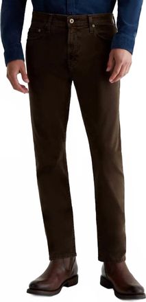 AG - Adriano Goldschmied Everett Sueded Slim Straight Jeans In Sulfur Deep Woodland