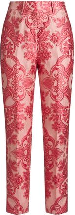 Etro paisley-jacquard cigarette trousers - Red