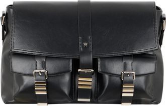 John Richmond Tassen, Heren, Zwart, ONE Size, Tas met Voorvakken en Metalen Gespen