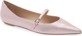 Stuart Weitzman Emilia Mary Jane Flat in Pink Marshmallow at Nordstrom Rack, Size 6.5