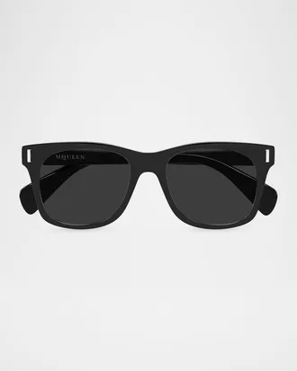 Alexander McQueen Men & apos;s AM0551S-001 Acetate Square Sunglasses