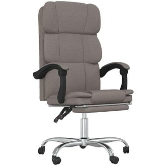 vidaXL Silla De Oficina Reclinable De Tela Gris Taup&eacute; Vidaxl