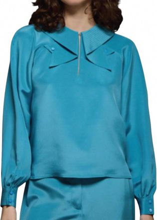 Love Binetti Zadie Long Sleeve Blouse In Sky