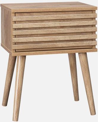 Sweeek Sweeek - Mesita de noche estilo escandinavo, Madere, Natural, 29x40x50.5 cm