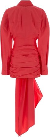 The Attico Tie-Waist Cotton Dress - Red
