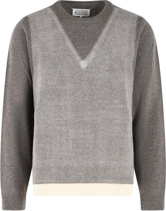 Maison Margiela Fused Beige Virgin Wool Sweater