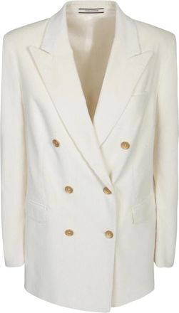 Tagliatore Corduroy jas met - Dames - Blazers - Wit - M - Leer - Jassen