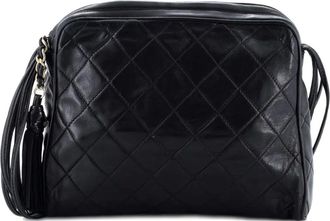 Chanel Camera Tassel Bag Quilted Leather Small shoulder bag - Nero