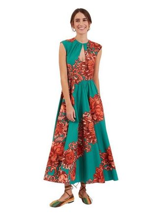 La DoubleJ Keyhole Dress Anemone Ghirlanda Green at Nordstrom, Size X-Small