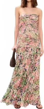 Saloni Kristie Long Dress In Rosette