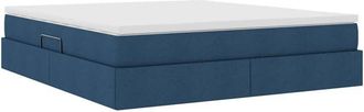 vidaXL Storage Bed with Mattress Blue 160 x 200 cm Polyester vidaXL