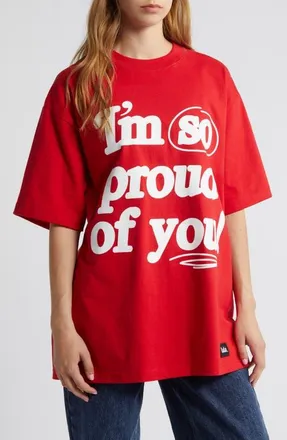 Dressed in Lala Im So Proud of You Cotton Graphic T-Shirt in Red at Nordstrom, Size Large