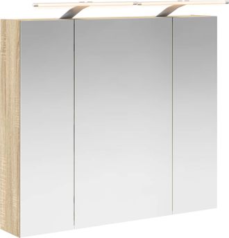 vidaXL Armario Con Espejo De Ba&ntilde;o Roble Sonoma 80 X 14.5 X 70 Cm Vidaxl