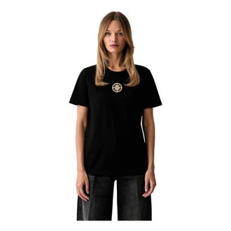 Elisabetta Franchi Dames, Tops, Zwart, Maat: XL Katoen