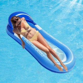 OEM Hamaca Hinchable Acu&aacute;tica Con Malla Y Reposacabezas - Ideal Para Piscina, Playa Y Lago - 160 X 80 Cm, Perfecta Para Fiestas De Verano Y Relax