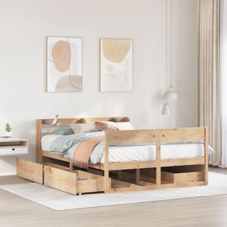vidaXL Vidaxl - Estructura De Cama Sin Colch&oacute;n Madera Maciza De Pino 160x200 Cm