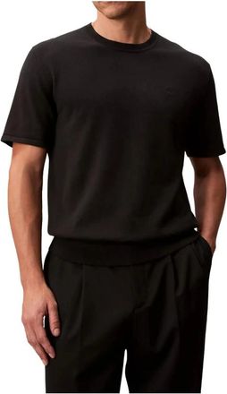 Calvin Klein Pima Cotton Short Sleeve Jumper - male - Calvin Klein - T-Shirts - Black - XL - Tops