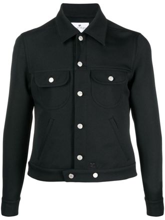 Courrèges button-up jacket - men - Cotton/Polyester/Acetate - 52 - Black