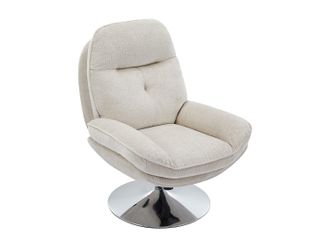 Vente-Unique Sillón giratorio de tela texturizada beige ILMACA