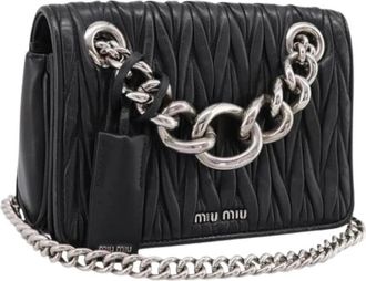 Miu Miu Pre-owned Shoulder Bag - Dames - Vintage Schoudertas - Zwart - ONE Size - Leer - Vintage
