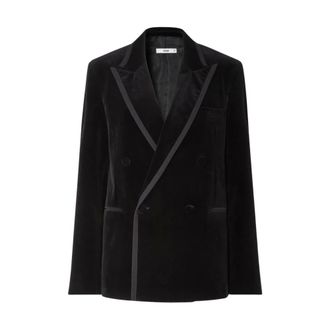Fendi Fluwelen Blazer - Dames - Jassen - Zwart - Maat: 2XS Katoen