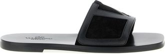 Valentino Garavani Black Logo Slides