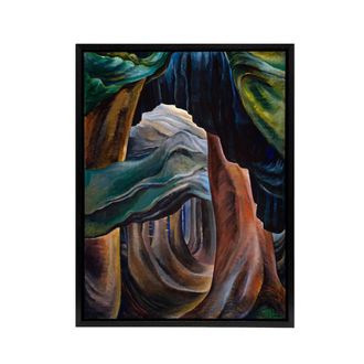 Artery8 Emily Carr Forest British Columbia Framed Canvas Wall Art Print | Size: W24 x H32
