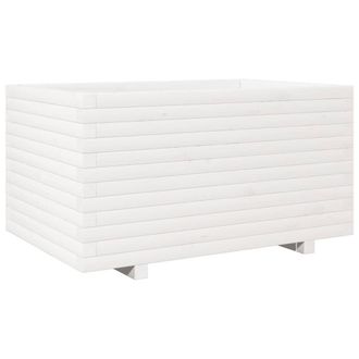 Berkfield Home Garden Planter White 90x60x49.5 cm Solid Wood Pine