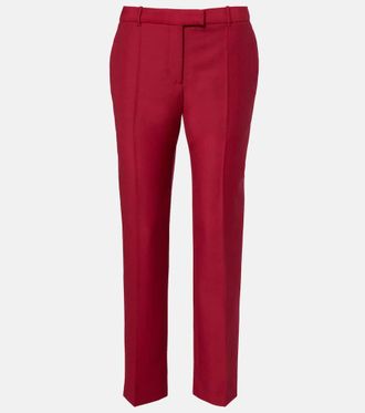 Alexander McQueen Cropped wool and mohair slim pants