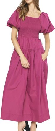 Entro Puff Sleeve Dress In Orchid