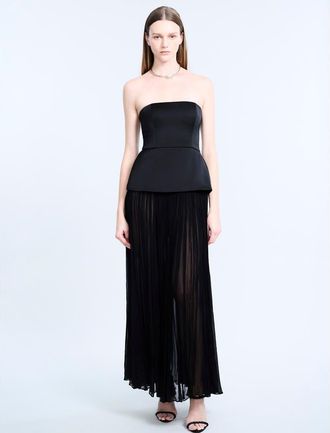 BCBGeneration Strapless Peplum Gown in Black at Nordstrom, Size 0