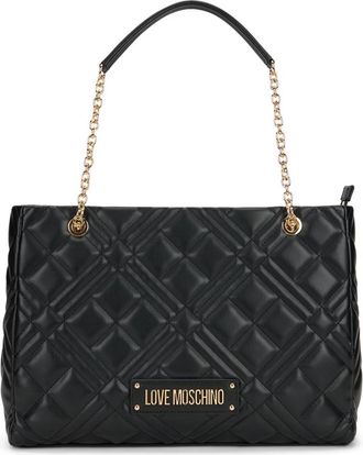 Love Moschino Top Handle Quilted Logo Shopper - Dames - Shoppers - Zwart - ONE Size - Leer - Tassen