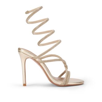 Kurt Geiger Womens Sloane Sandals - Gold Fabric - Size UK 8