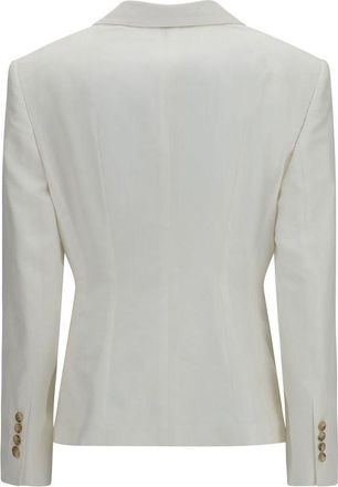 Dolce & Gabbana Double-Breasted Cotton-Silk Blazer - White