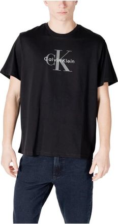 Calvin Klein Jeans Zwart Bedrukt Katoenen T-Shirt - Heren - T-shirts - Zwart - M - Katoen - Tops